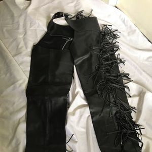 Motorcycle chaps. Black leather